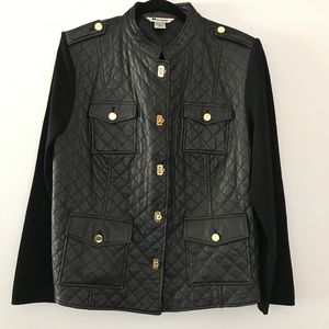 VINTAGE Nvcard Gray real Leather jacket